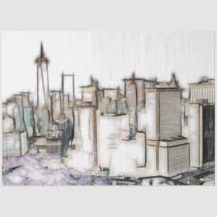 New York City Skyline Decoupage Tissue Paper