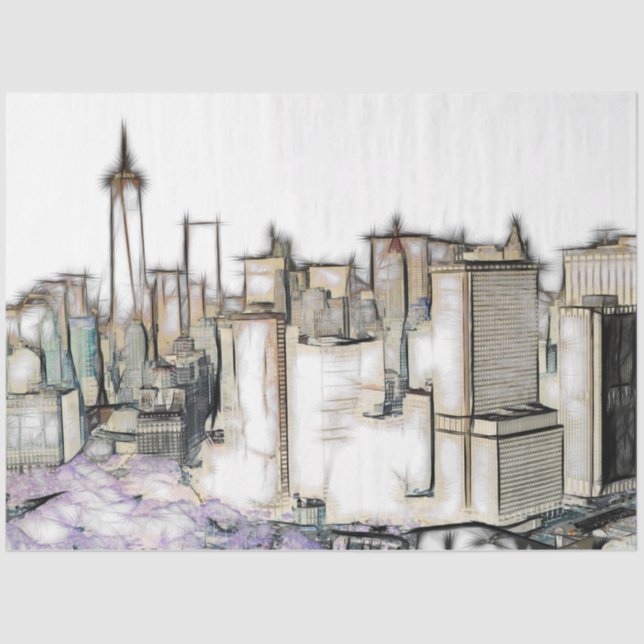 New York City Skyline Decoupage Tissue Paper (Front)