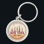 New York City Skyline Emblem Key Ring<br><div class="desc">New York City minimalist,  colourful art design featuring monuments and landmarks of the city in New York.</div>