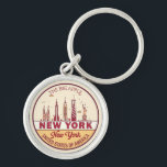 New York City Skyline Emblem Key Ring<br><div class="desc">New York City minimalist,  colourful art design featuring monuments and landmarks of the city in New York.</div>