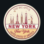 New York City Skyline Emblem Magnet<br><div class="desc">New York City minimalist,  colourful art design featuring monuments and landmarks of the city in New York.</div>