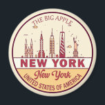 New York City Skyline Emblem Magnet<br><div class="desc">New York City minimalist,  colourful art design featuring monuments and landmarks of the city in New York.</div>