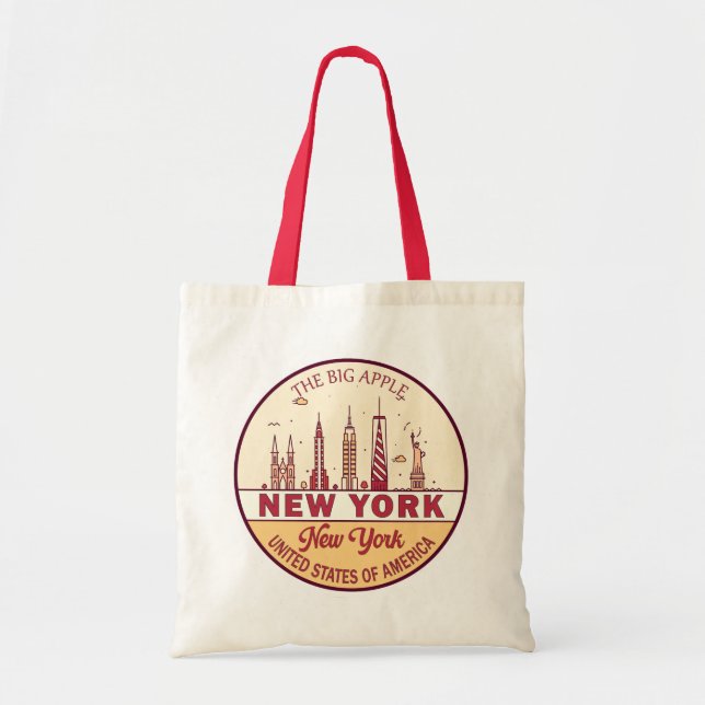 New York City Skyline Emblem Tote Bag (Front)