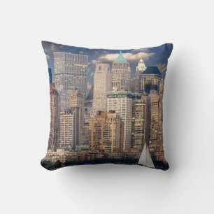 New York City Skyline from Hudson River Cushion