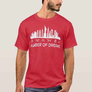 New York City Skyline GPS Coordinates Manhattan T-Shirt