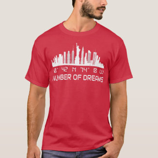 New York City Skyline GPS Coordinates Manhattan T-Shirt
