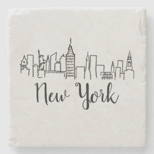 New York City Skyline Illustration Coaster