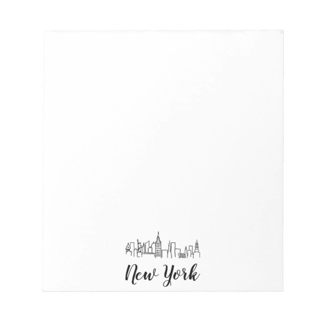 New York City Skyline Illustration Notepad (Front)