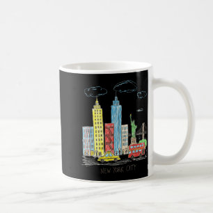 New York City Skyline Illustration Urban Kids Art Coffee Mug