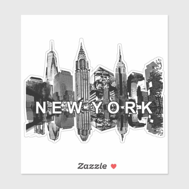 New York City skyline in black ink (Sheet)