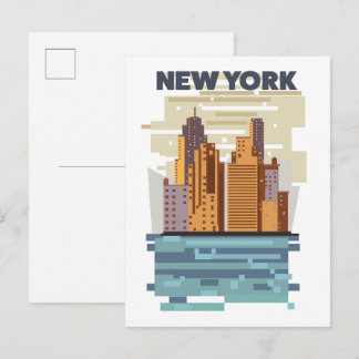 New York City Skyline  Invitation Postcard