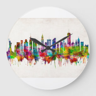 New York City Skyline Large Clock