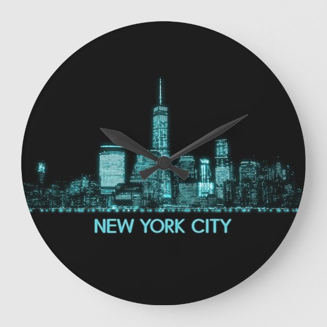 New York City Skyline Large Clock (Front)