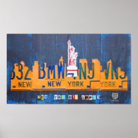 New York City Skyline License Plate Art