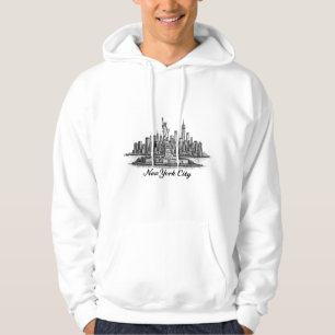 New York City Skyline Line Art Illustration Hoodie