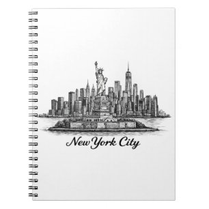 New York City Skyline Line Art Illustration Notebook
