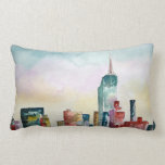 New York City Skyline Lumbar Cushion<br><div class="desc">New York City skyline watercolor painting modern abstract art cityscape big apple picture gifts capital city skyscrapers large buildings very colourful paintings</div>