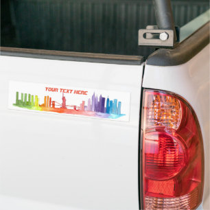 NEW YORK CITY skyline Manhattan Brooklyn Modern  Bumper Sticker