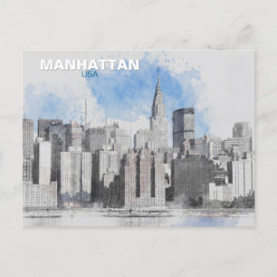 New York City Skyline – Manhattan Holiday Travel  Postcard