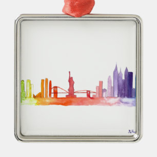 NEW YORK CITY skyline Metal Tree Decoration