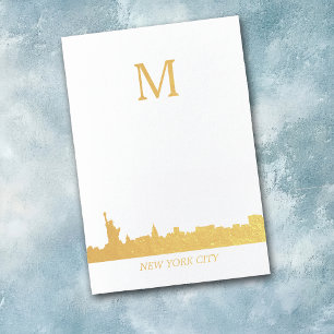 New York City Skyline Monogram Foil Card