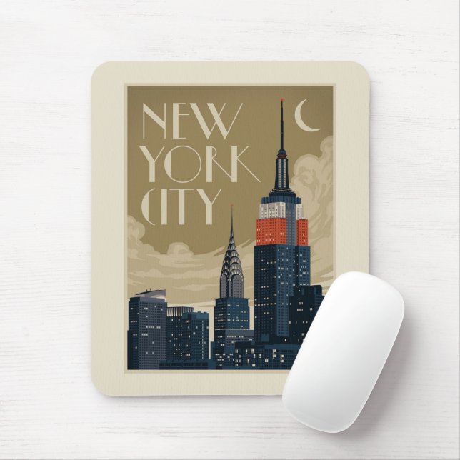 New York City Skyline Mouse Mat (With Mouse)
