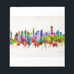 New York City Skyline Notepad<br><div class="desc">Elegant Watercolor Skyline of New York City,  It comprises 5 boroughs sitting where the Hudson River meets the Atlantic Ocean. At its core is Manhattan</div>