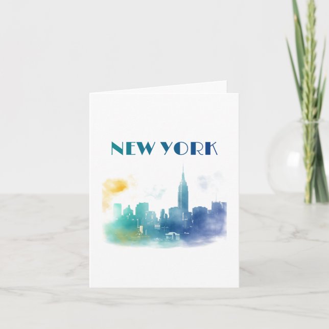 New York City Skyline NYC Travel America Liberty Card (Front)