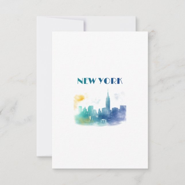 New York City Skyline NYC Travel America Liberty Card (Front)