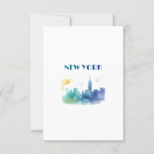 New York City Skyline NYC Travel America Liberty Card