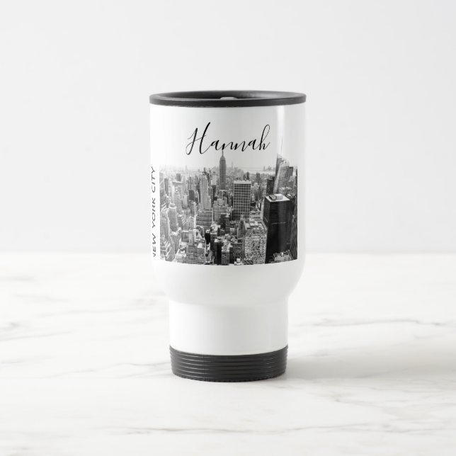New York City Skyline Personnalised Travel Mug (Center)