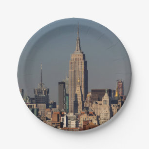 New York City Skyline Photo with Empire State Buil Paper Plate