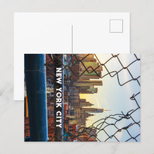New York City Skyline Photography Sunset Postcard