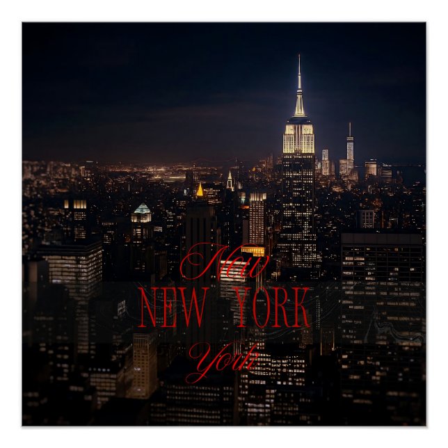 New York City Skyline Poster – Modern Wall Art Pri (Front)