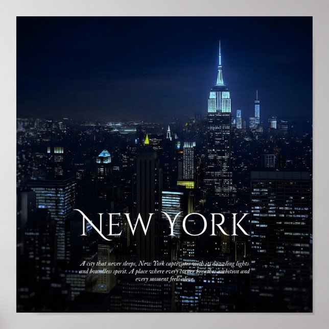 New York City Skyline Poster – Modern Wall Art Pri (Front)