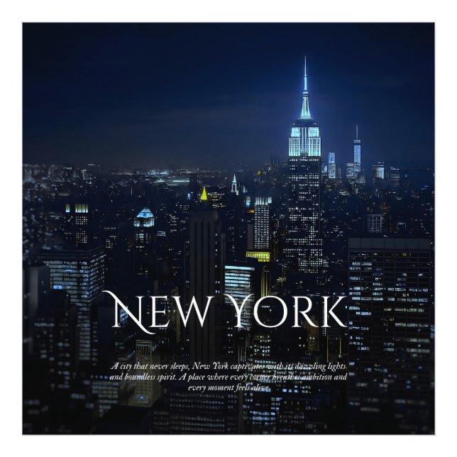 New York City Skyline Poster – Modern Wall Art Pri (Front)