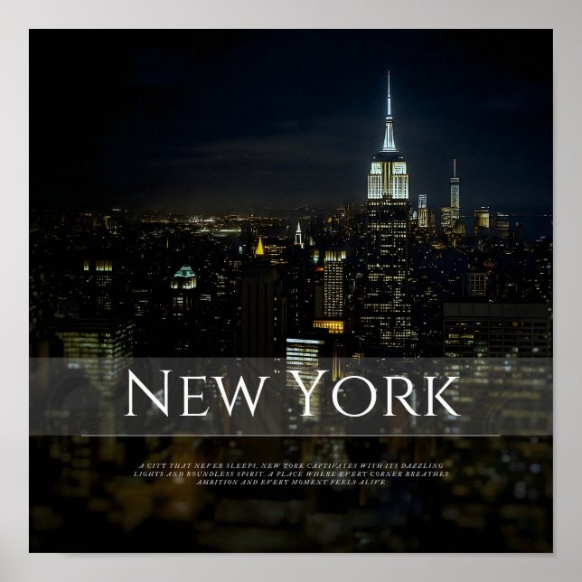 New York City Skyline Poster – Modern Wall Art Pri (Front)