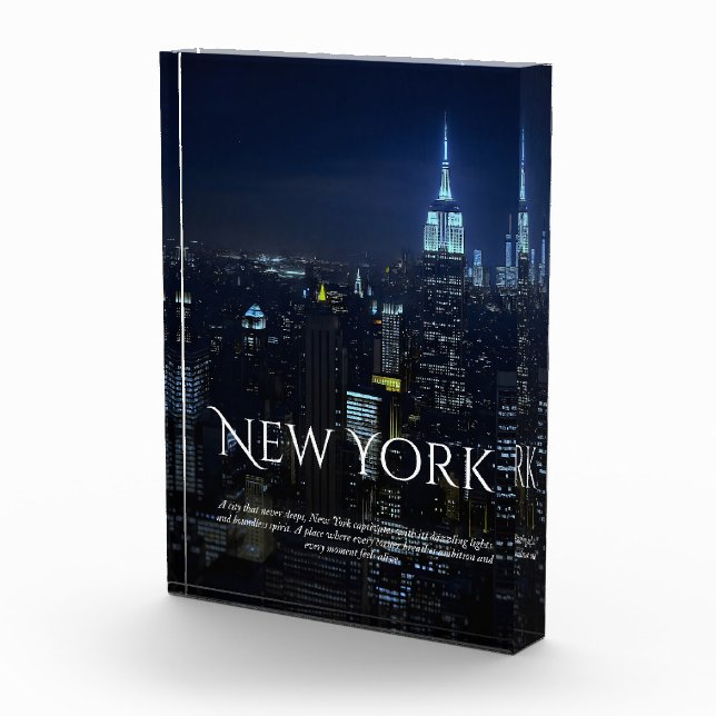 New York City Skyline Poster – Modern Wall Art Pri Photo Block (Right)