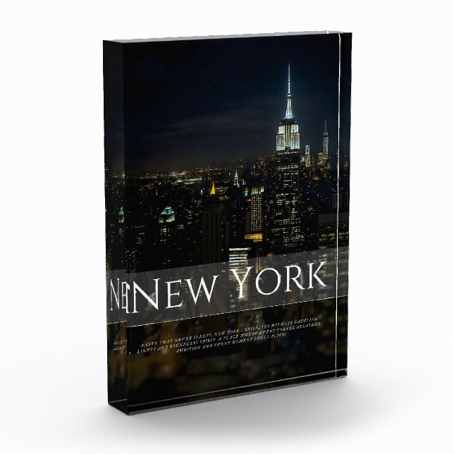 New York City Skyline Poster – Modern Wall Art Pri Photo Block (Left)