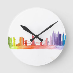 NEW YORK CITY skyline Round Clock