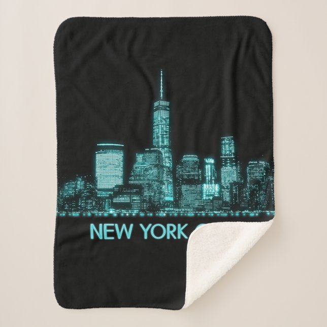 New York City Skyline Sherpa Blanket (Front)