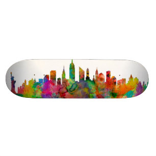 New York City Skyline Skateboard