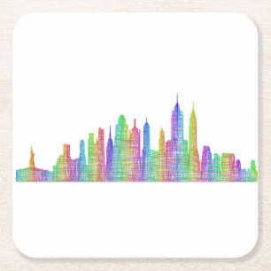 New York City skyline Square Paper Coaster