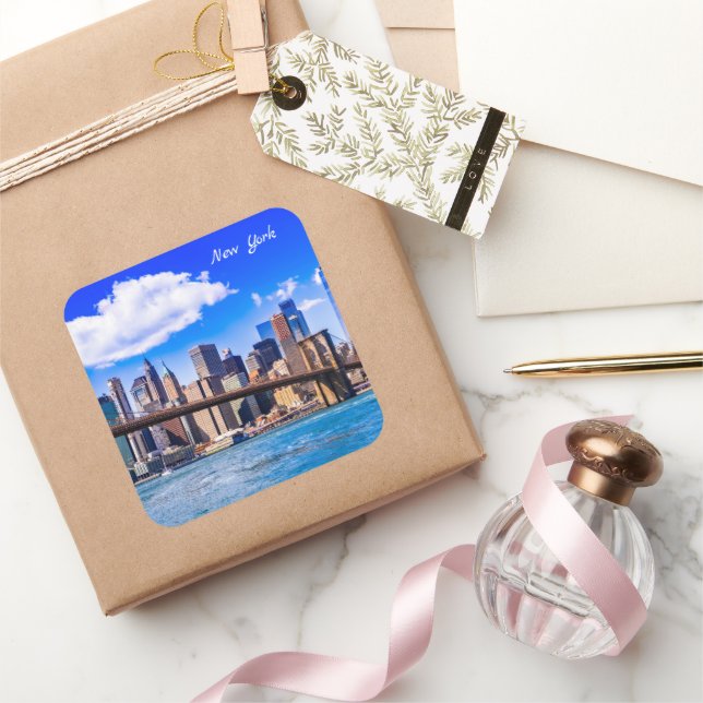 New York city skyline Square Sticker (Gifting)