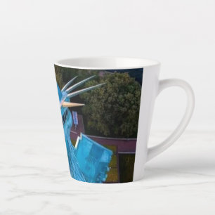 New York City Skyline, Statue of Liberty Torch Latte Mug