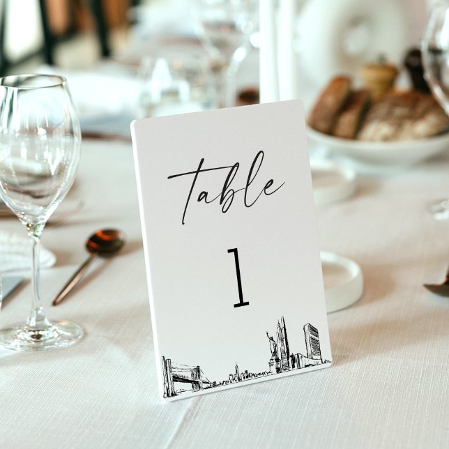 New York City Skyline Table Number 3.5x5 Card (Creator Uploaded)