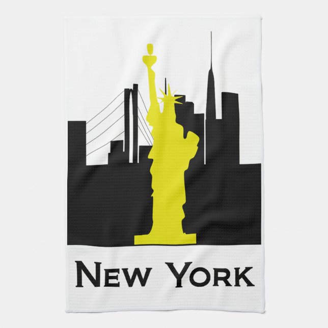 New York City Skyline Tea Towel (Vertical)