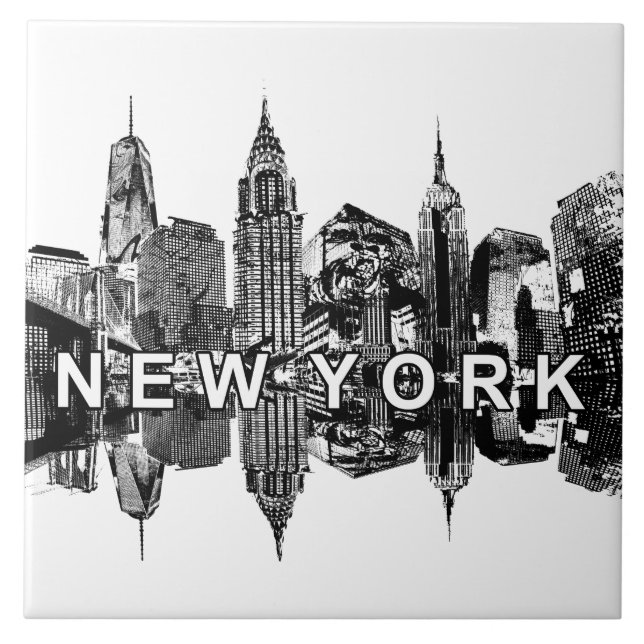 New York City skyline Tile (Front)