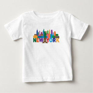 New York City Skyline Typography Baby T-Shirt