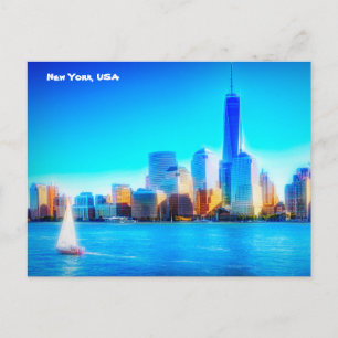 New York City Skyline, USA Postcard